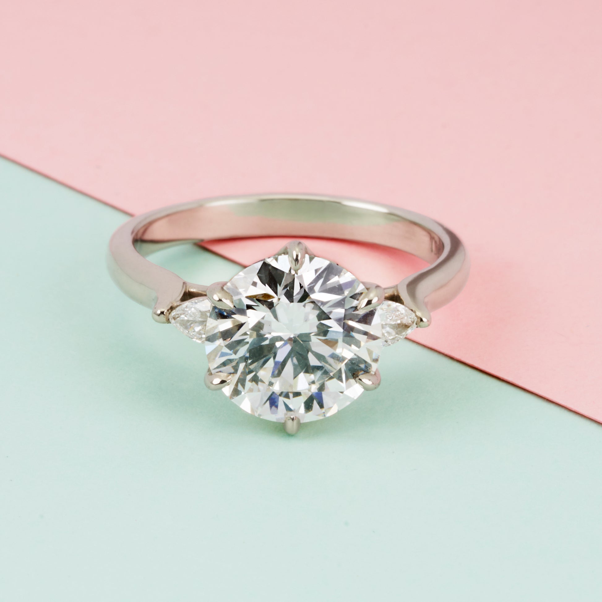 Isela Three-Stone: 3.19ct Diamond Ring