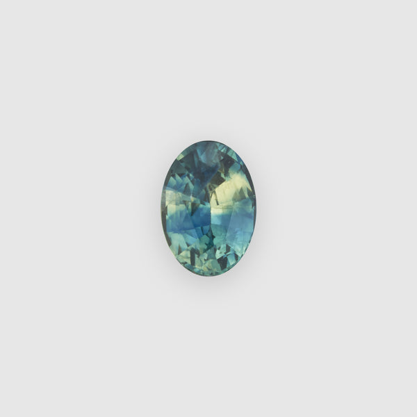 1.00ct Oval-Shaped Bicolor Teal & Yellow Sapphire