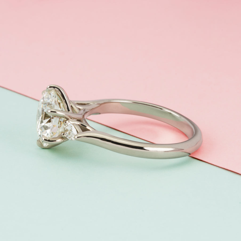 Isela Three-Stone: 3.19ct Diamond Ring
