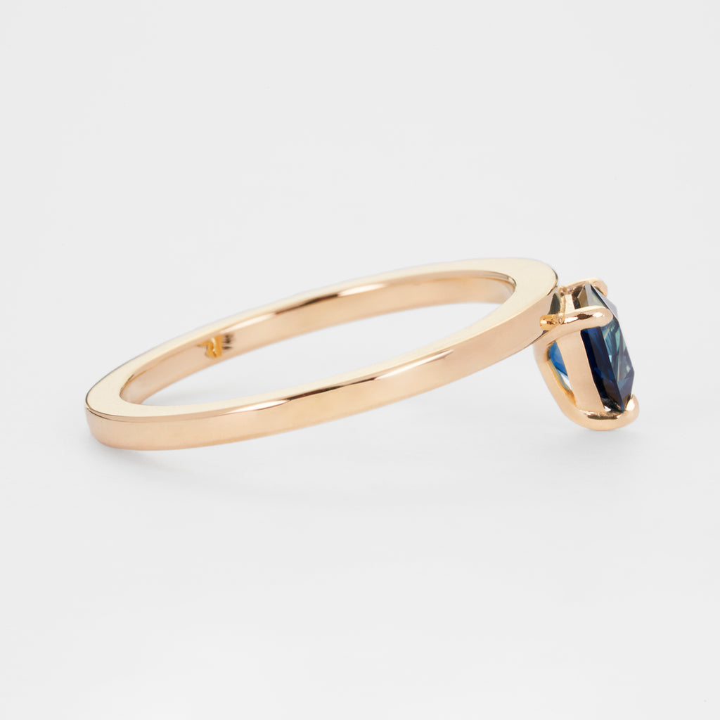 Refraction: Teal Sapphire Ring