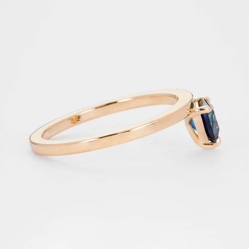 Refraction: Teal Sapphire Ring