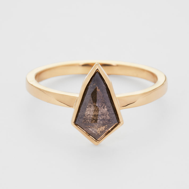Geometry: Salt and Pepper Diamond Kite Ring